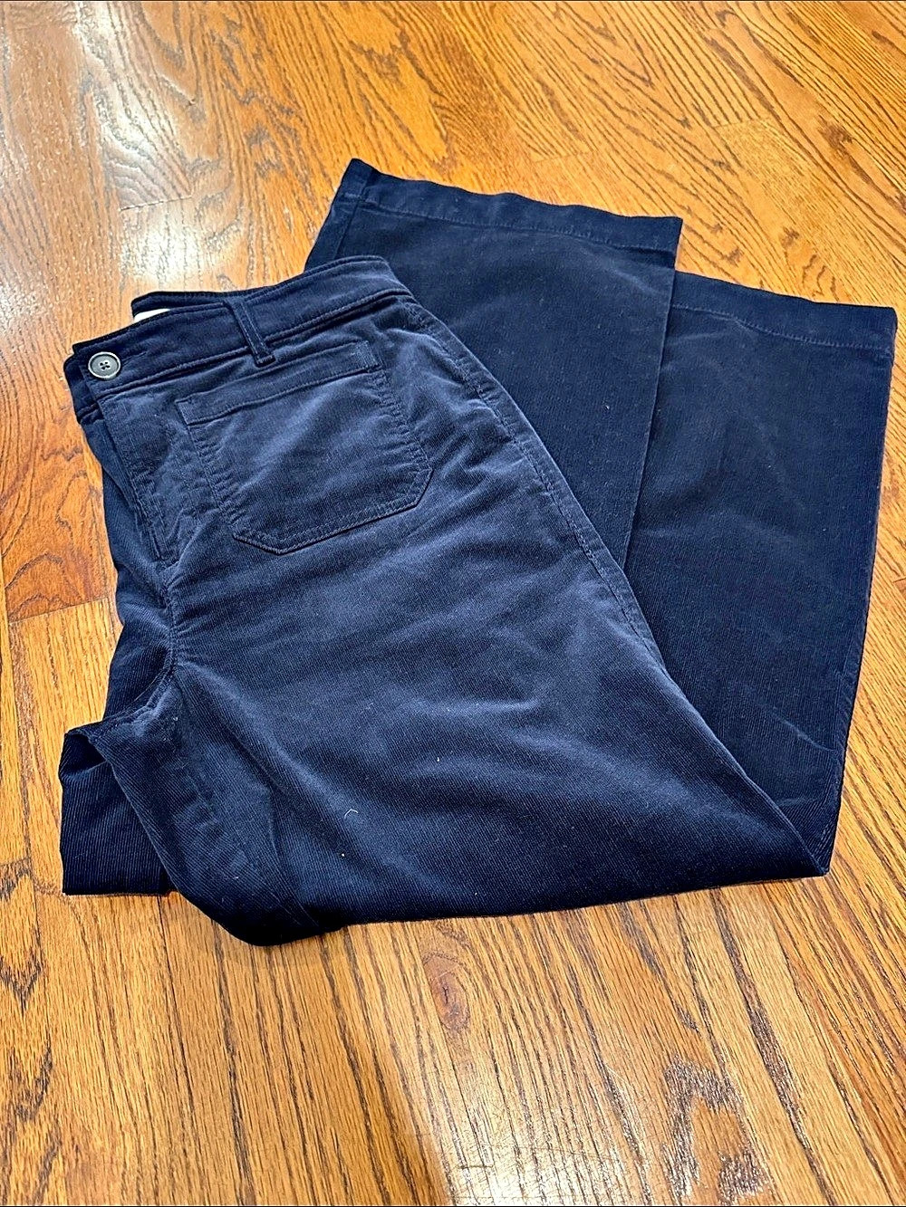 LOFT The Palmer Wide Leg Pants in Brushed Corduroy Pants in navy , Waist 8P